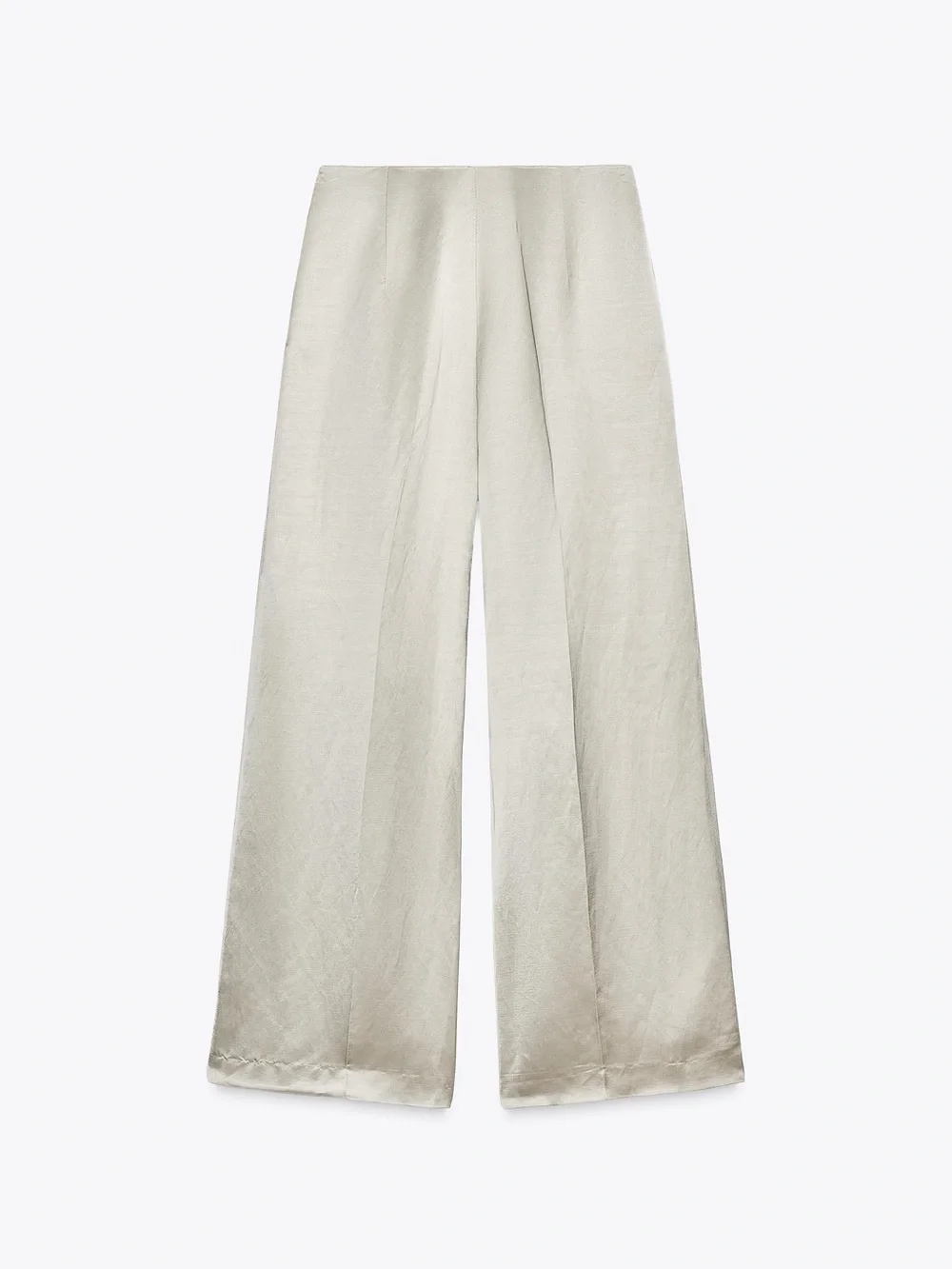 ZW COLLECTION LINEN-BLEND SATIN DARTED TROUSERS